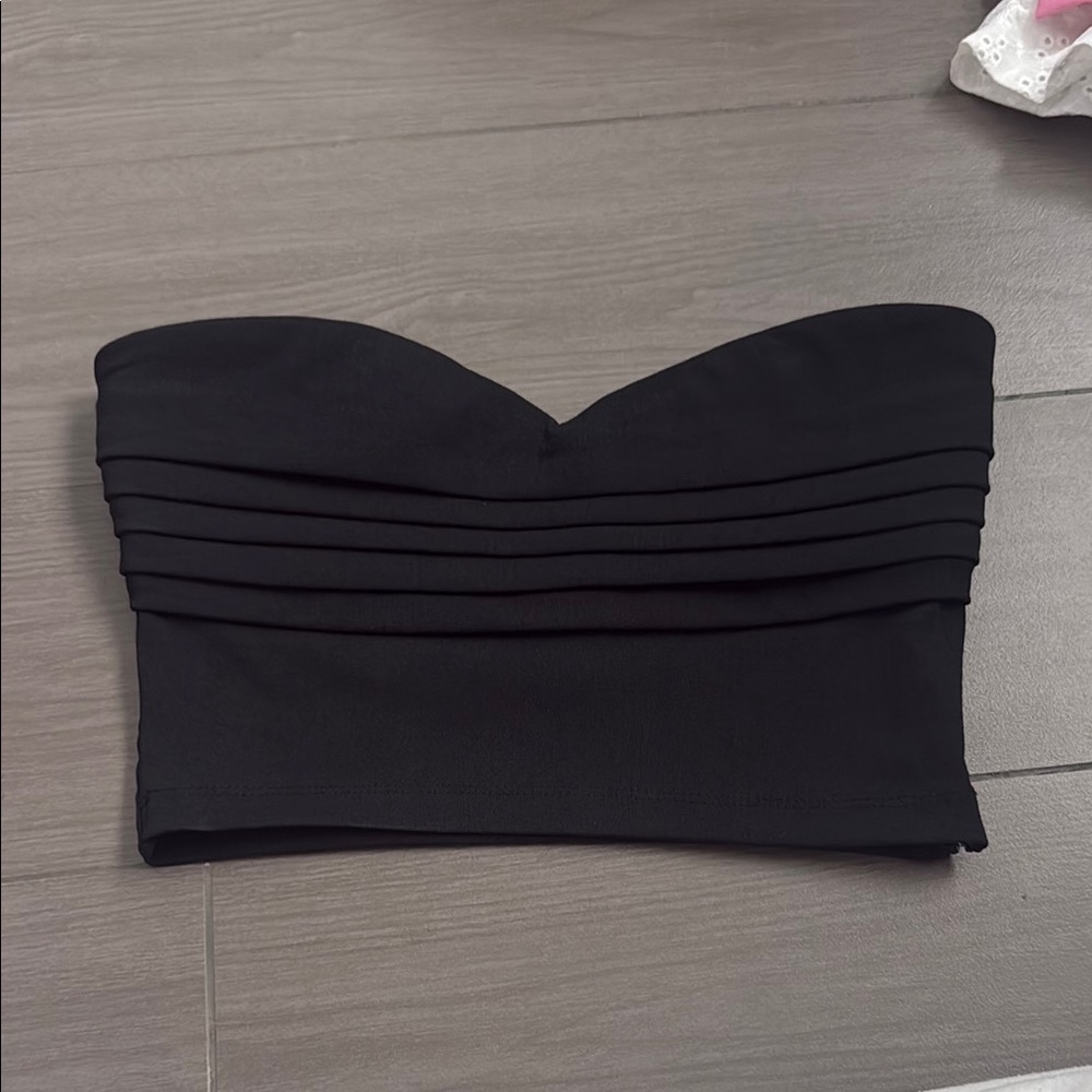 Zara Black Strapless Crop Top